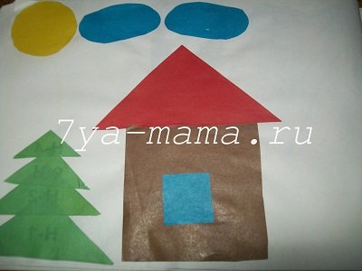 Аплікація з паперу будинок найпростіша | Сімя і мама